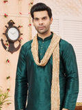 Festive Green Kurta Pajama With Stole