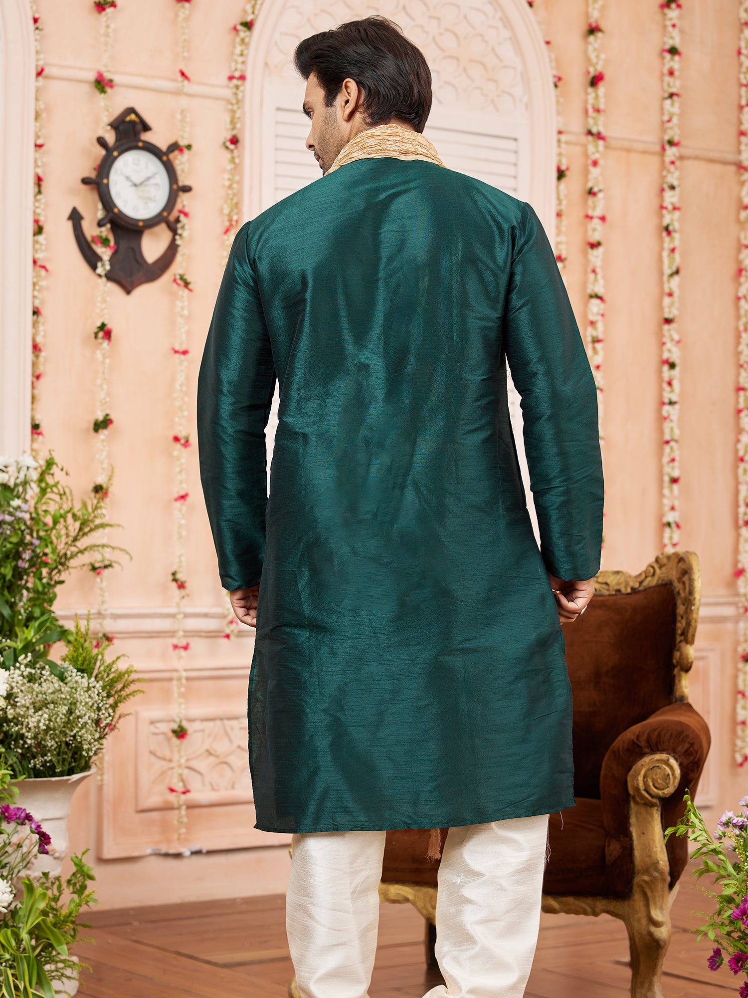 Festive Green Kurta Pajama With Stole
