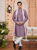 Light Purple Art Silk Kurta Pajama with Stole