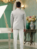 Grey Sequin Embroidered Jodhpuri Suit