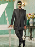 Grey Festive Embroidered Jodhpuri Set