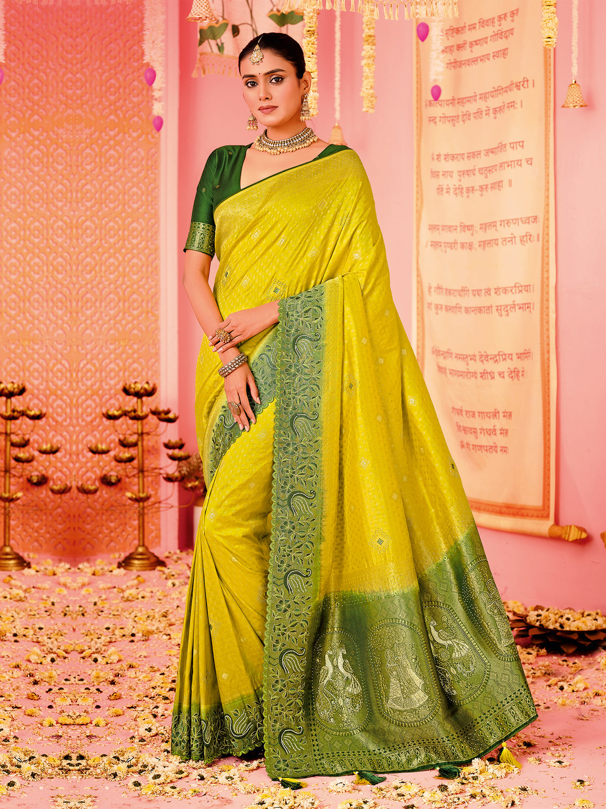 Mustard Yellow Art Silk Woven Saree