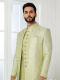 Pista Green Wedding Indo Wester Sherwani
