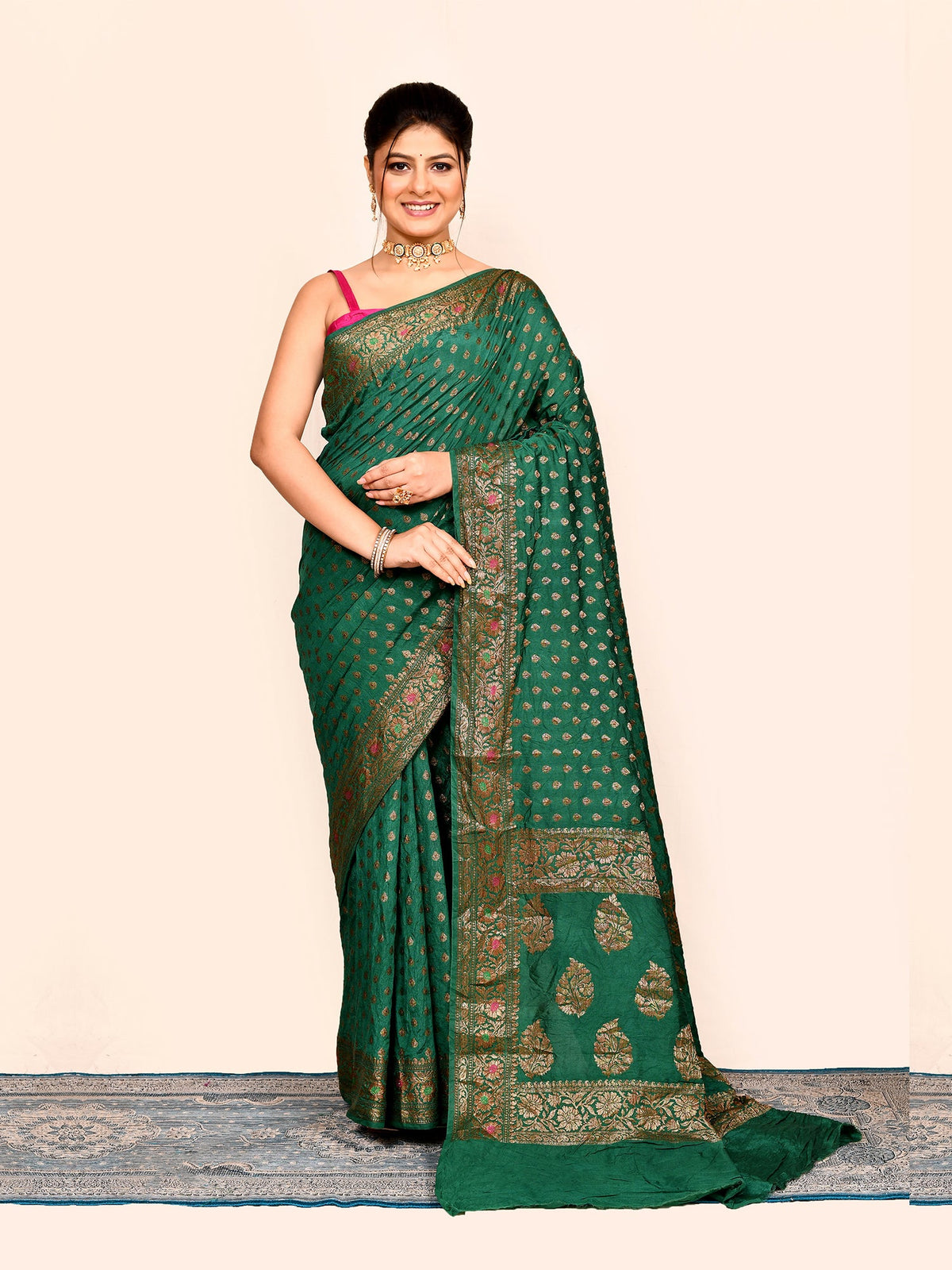 Green Festive Wear Banarasi Silk Saree
