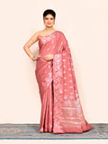 Pink Zari Woven Banarasi Silk Saree