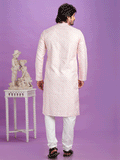 Pink Printed Festive Kurta Pyjama Set