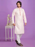Pink Printed Festive Kurta Pyjama Set