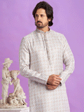 Brown Cotton Kurta Pyjama For Mens
