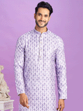 Purple Menswear Festive Kurta Pyjama