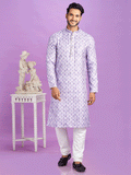 Purple Menswear Festive Kurta Pyjama