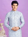 Blue Men's Readymade Kurta Pyjama Set