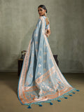 Light Blue Art Silk Meenakari Woven Saree