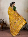 Yellow Silk Woven Meenakari Saree