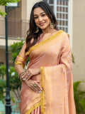 Peach Mysore Silk Saree In Woven Work