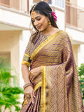 Purple Zari Weaving Party Saree In Silk
