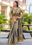 Blue Zari Work Festive Saree In Mysore Silk