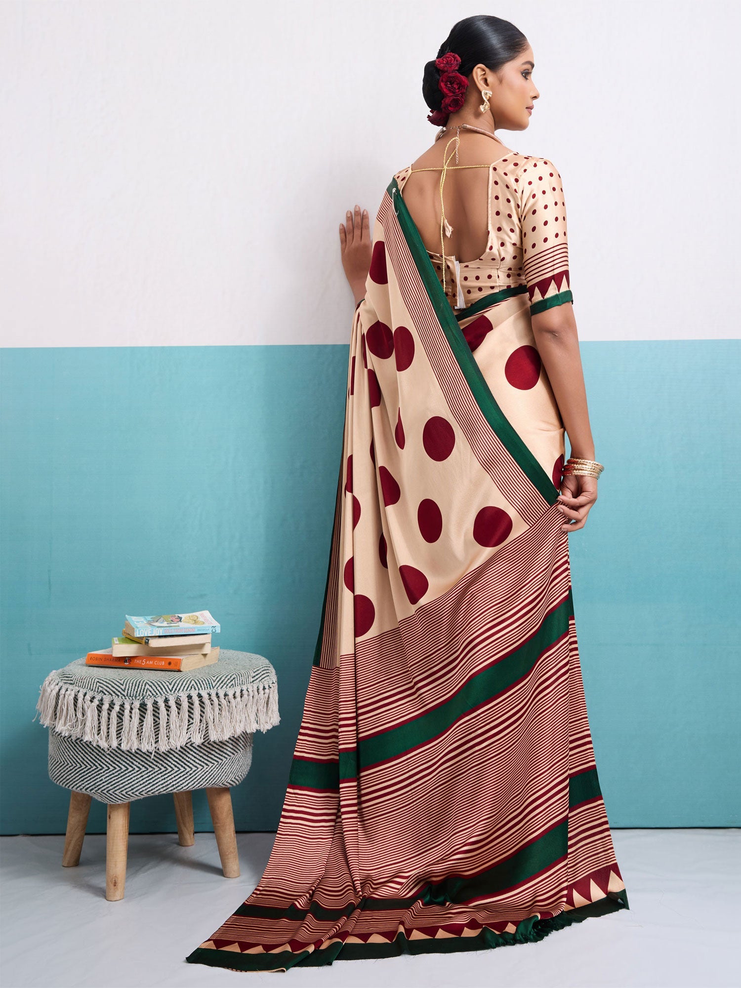 Light Peach Party Wear Saree In Silk