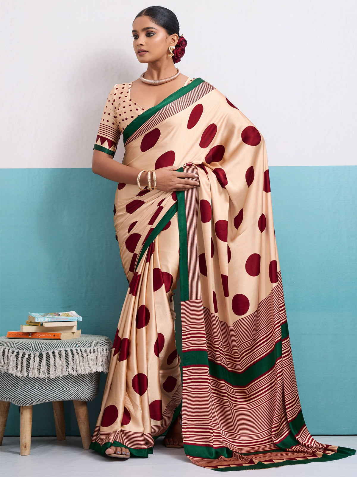 Light Peach Party Wear Saree In Silk