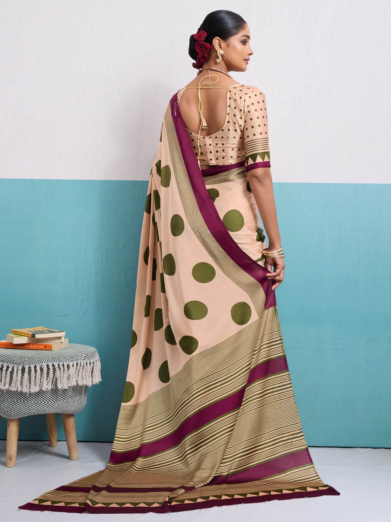 Peach Festive Wear Digital Printed Saree