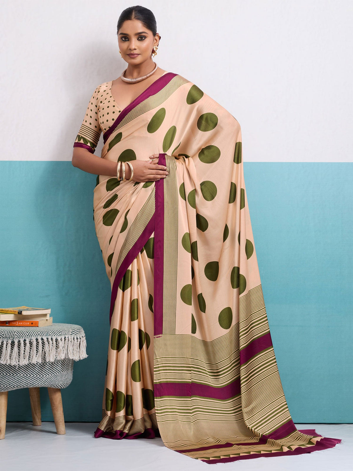 Peach Festive Wear Digital Printed Saree