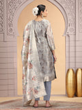 Beige Woven Embroidered Readymade Salwar Suit