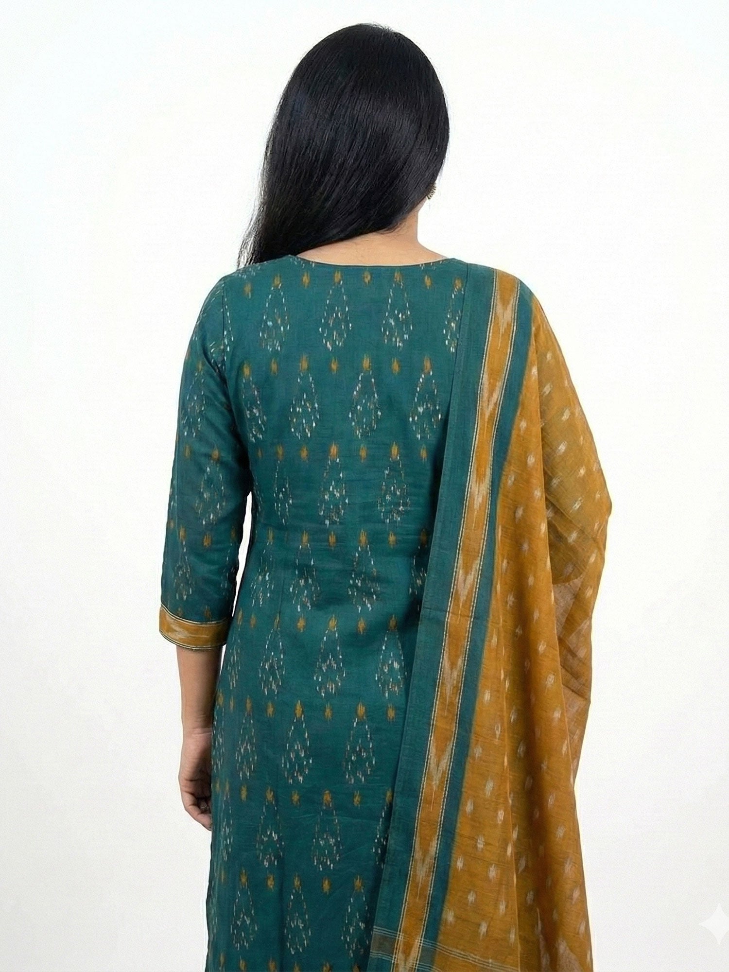 Teal Blue Readymade Salwar Kameez With Dupatta