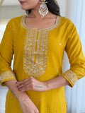Mustard Yellow Straight Cut Salwar Kameez