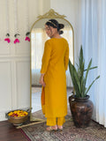 Yellow Readymade Salwar Kameez In Viscose