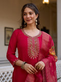 Red Embroidered Readymade Salwar Suit