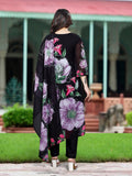 Black Floral Printed Salwar Kameez
