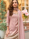 Pink Embroidered Art silk Sharara Suit