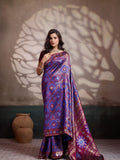 Blue Zari Meenakari Woven Art Silk Saree