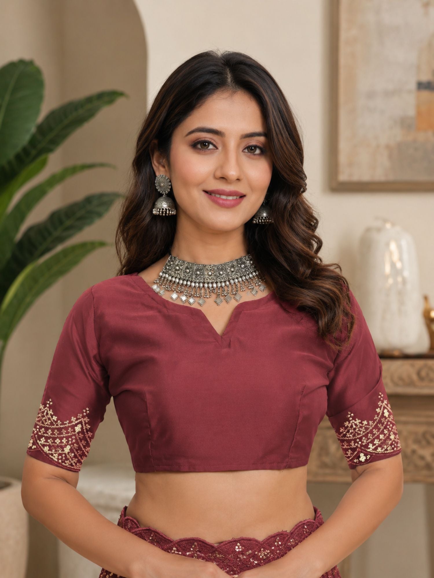 Dusty Pink Organza Saree with Sequin Embroidery