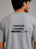 Men's Grey Sarcasm Loading Graphic Printed T-Shirt