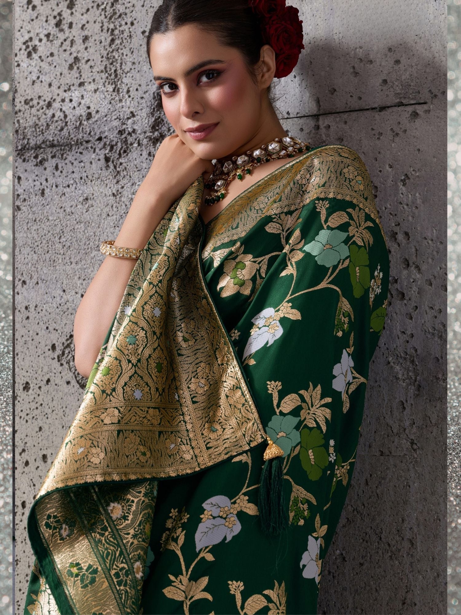 Green Silk Woven Banarasi Saree
