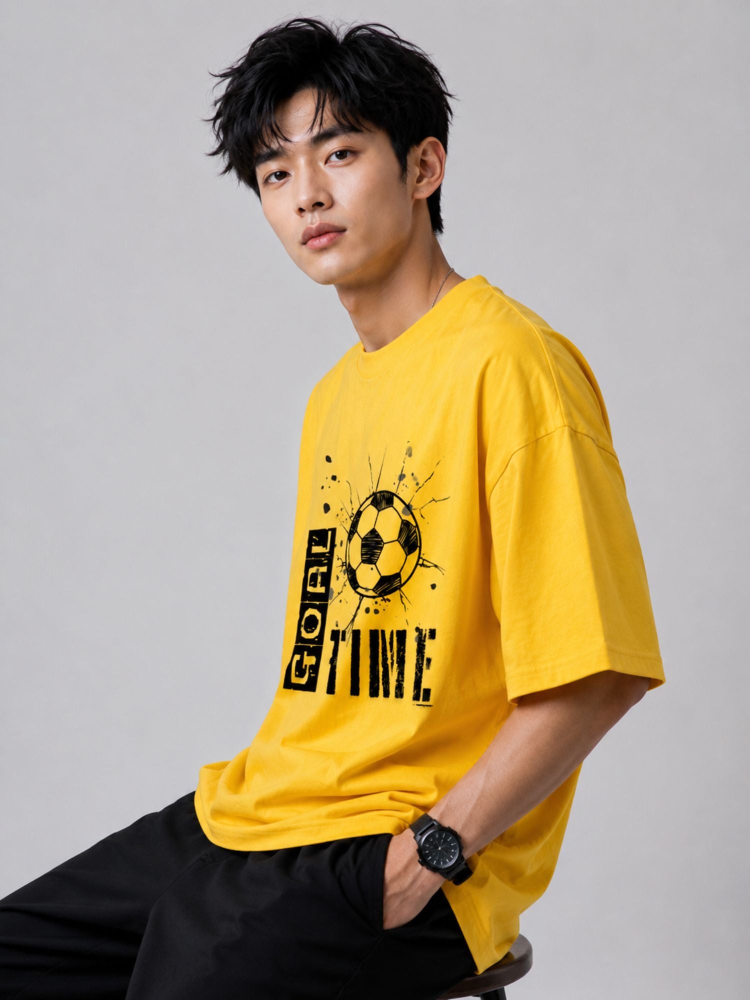 Men's Soccer Graphic Oversized T-Shirt