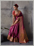 Magenta Silk Wedding Wear Saree
