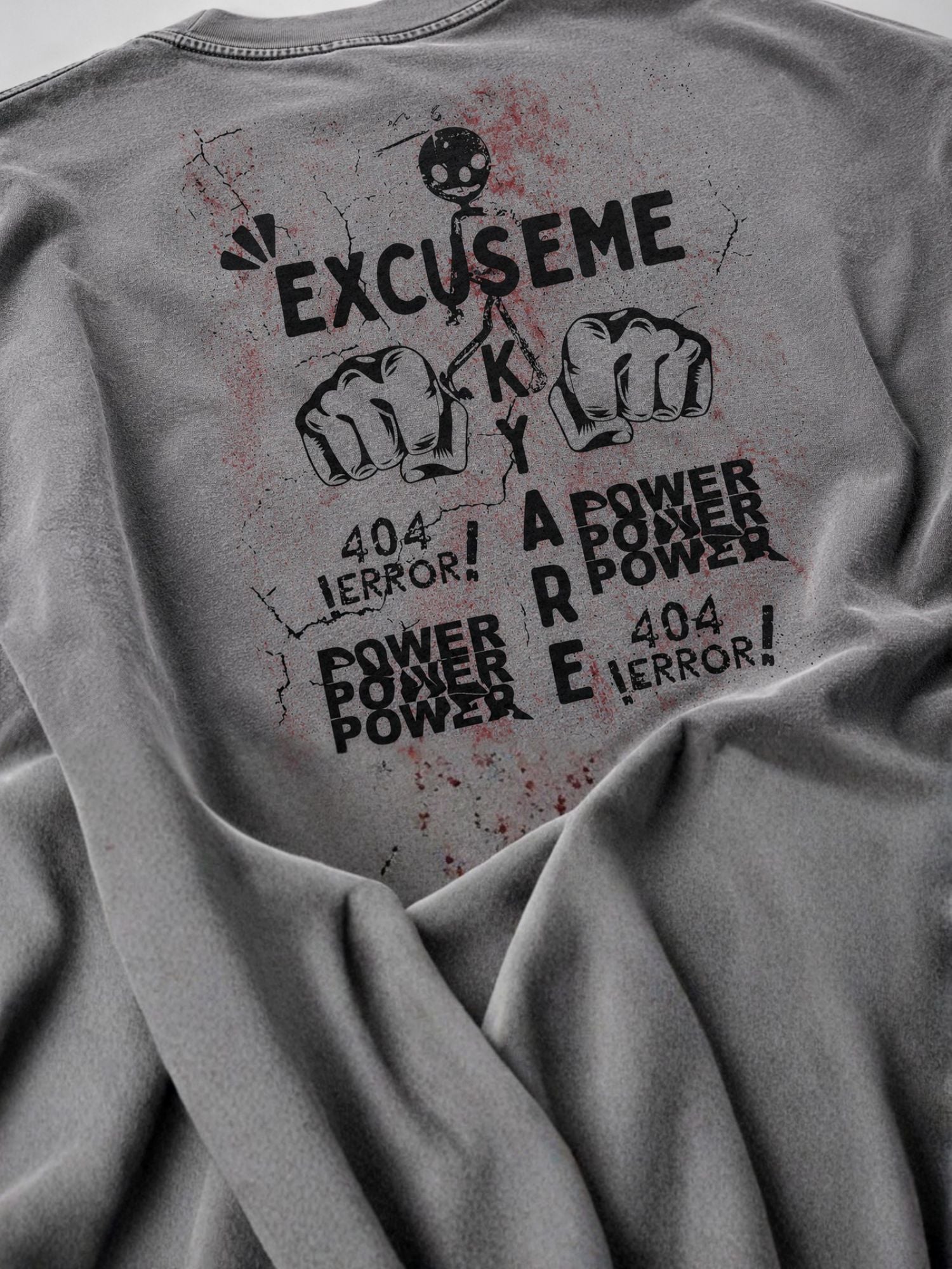 Oversized Grey Graphic Streetwear Cotton T-Shirt
