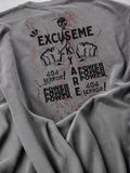 Oversized Grey Graphic Streetwear Cotton T-Shirt