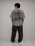 Oversized Grey Graphic Streetwear Cotton T-Shirt