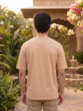 Men’s Beige Graphic Printed Oversized T-Shirt