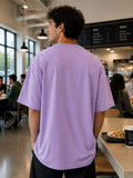 Men’s Oversized Lavender Guitar Graphic Cotton T-Shirt