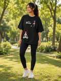 Women's Yoga Graphic Oversized T-Shirt