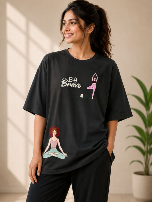 Women's Yoga Graphic Oversized T-Shirt